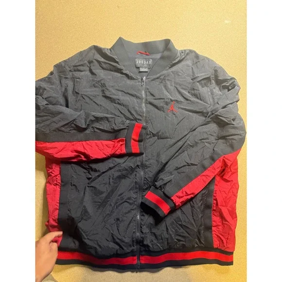 Jordan Est 1985 Black Red Full‎ Zip Lightweight Windbreaker Jacket Men's 3xL
